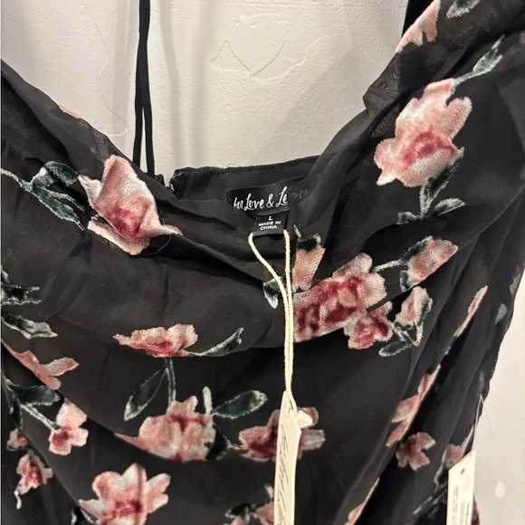 NWT For Love And Lemons Black Floral Dress - Picture 4 of 6